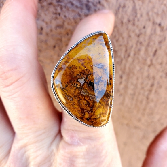 New Seam Agate 925 Silver Ring. - Picture 12 of 16